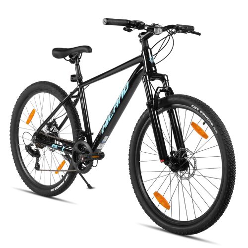 Hiland Vtt 26 Pouces Pour Hommes, Femmes Et Adultes, 21 Vitesses, Cadre Aluminium, Double Frein À Disque, Vtt Homme Et Femme - Noir