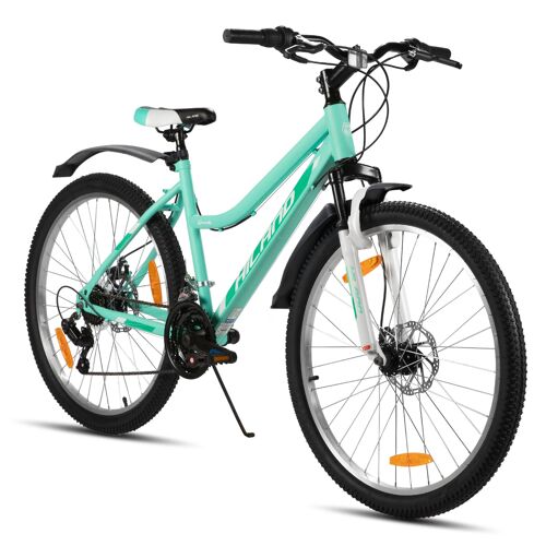 Hiland Gamille Vtt Femme 26 Pouces, 18 Vitesses, Fourche Suspendue, Cadre Step-Through, Vélo 26 Pouces Pour Femmes, Hommes Et Adultes - Menthe