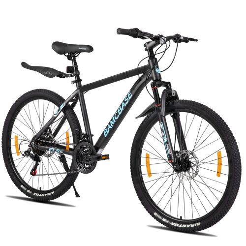 Hiland Vtt 26 Pouces Homme Et Femme, Cadre Aluminium, 21 Vitesses, Vélo Hardtail Pour Adultes Avec Frein À Disque - Noir