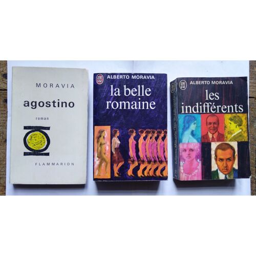 Lot De Trois Livres D Alberto Moravia : Agostino, La Belle Romaine Et Les Indifférents