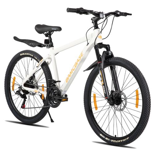 Hiland Vtt 27,5 Pouces Homme Et Femme, Cadre Aluminium, 21 Vitesses, Vélo Hardtail Pour Adultes Avec Frein À Disque - Blanc
