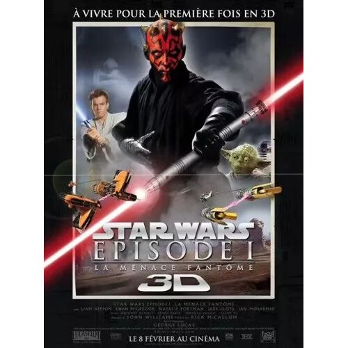 Petite Affiche De Star Wars Épisode 1 : La Menace Fantôme" De George Lucas Avec Liam Neeson, Ewan Mcgregor