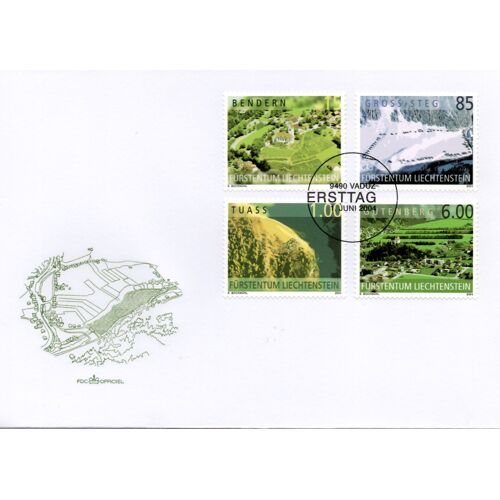 Enveloppe Premier Jour Liechtenstein : Le Liechtenstein Vu D'en Haut 2004