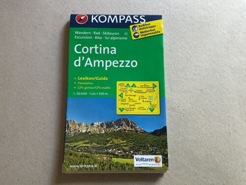 Carte Topographique Kompas 1:50 000cortina D Ampezzo Plastifiée