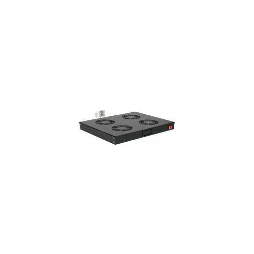 Module de ventilation 19" pour baies de serveurs, 4 ventilateurs RAL9005 (EZF-4-B)