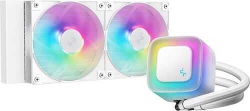 Deepcool LE240 WH V2 - Système de refroidissement liquide pour processeur - Taille du refroidisseur : 240 mm - (pour : LGA1700, LGA1200, LGA1151, LGA1150, LGA1155, AM5, AM4, LGA1851) (R-LE240-WHAMMN-G-2)