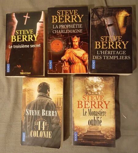 Lot 5 Romans De Steve Berry Le Monastère Oublié, L' Héritage Des Templiers, La 14e Colonie, Le Troisième Secret, La Prophétie Charlemagne
