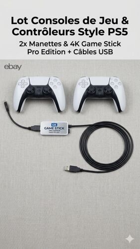 Pack Console Game Stick 4K + 2 Manettes sans fil 