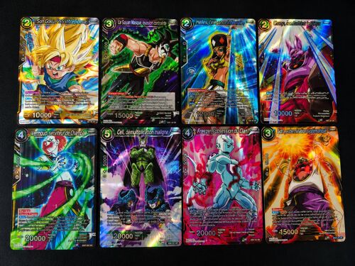 Lot 8 Cartes Dragon Ball Super Fusion World Sr Brillantes En Bon État.