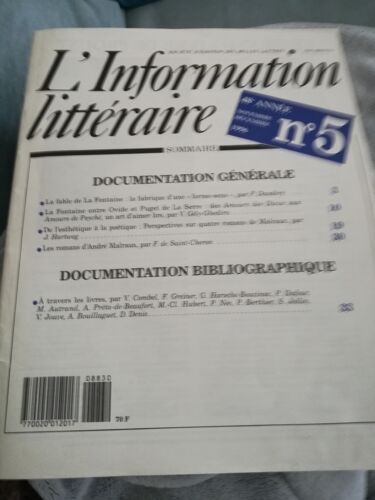 L'Information Littéraire Nov-Déc 1996 N° 5