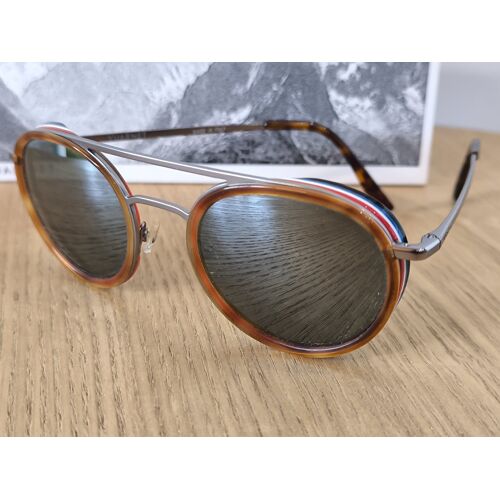 Lunettes De Soleil Vuarnet Vl1613 Edge Ecaille Flag Argent Blue Polar