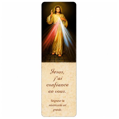 Marque-Page Jésus Miséricordieux Plastifié 12,8 Cm