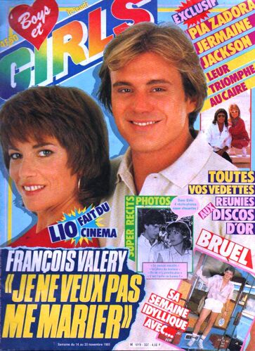Boys Et Girls 307 1985 Francois Valery Nicole Calfan/Bruel/Pia Zadora/Simon Le Bon/Jesse Garon/Farmer (Petit)/France Gall/Mas/Lio/G Lanvin/Ritchy/Jean Jacques Lafon