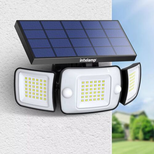 Lampe Solaire Extérieure 3 Têtes – Détecteur De Mouvement 270°