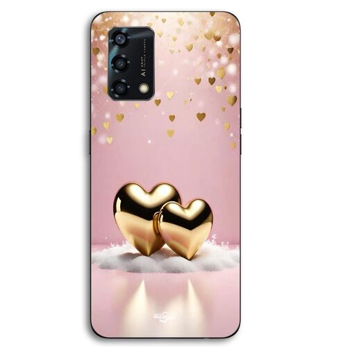 Coque Pour Oppo A95 coeur dorée brillant Maniacase