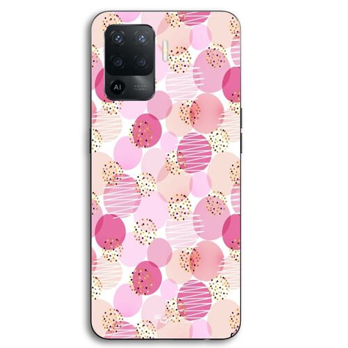 Coque Pour Oppo A94 Fond de texture rose rond Maniacase