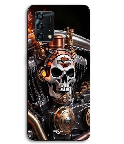Coque Pour Oppo A95 Harley Davidson Tête de mort mécanique Maniacase
