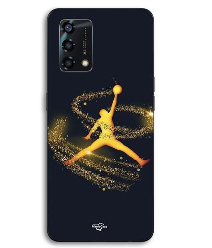 Coque Pour Oppo A95 Jordan logo poudre filante dorée Maniacase