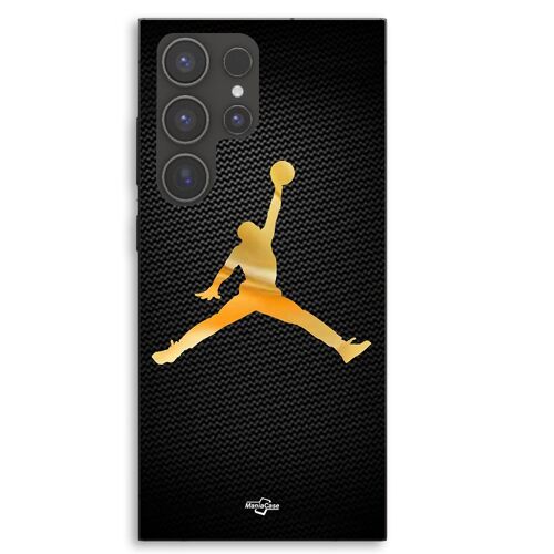 Coque Pour Samsung Galaxy S23 Ultra Jordan logo 23 nike basketball couleur dorée Maniacase