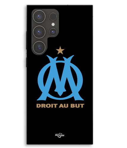 Coque Pour Samsung Galaxy S23 Ultra logo OM Olympique de Marseille Noire Fond Maniacase