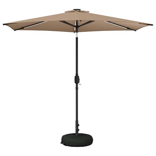Vidaxl Parasol De Jardin Avec Lampes Led 270 X 270 Cm Polyester Taupe