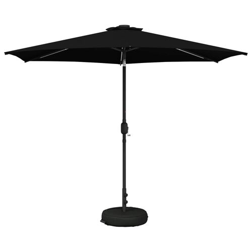 Vidaxl Parasol De Jardin Avec Lampes Led 300 X 300 Cm Polyester Noir