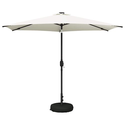 Vidaxl Parasol De Jardin Avec Lampes Led 300 X 300 Cm Polyester Crème