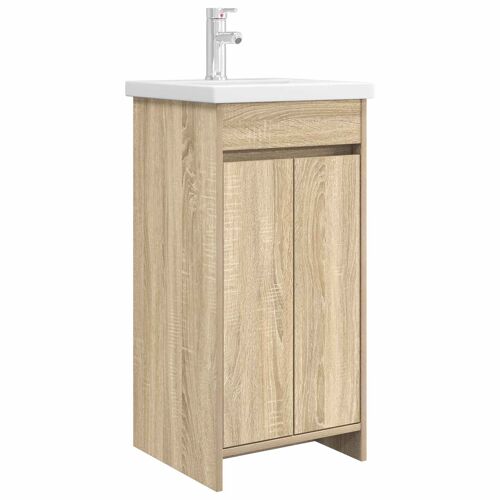 vidaXL Meuble de salle de bain avec évier Chêne Sonoma