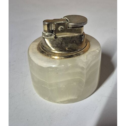 Briquet de table vintage pierre onyx métal doré décoration rétro