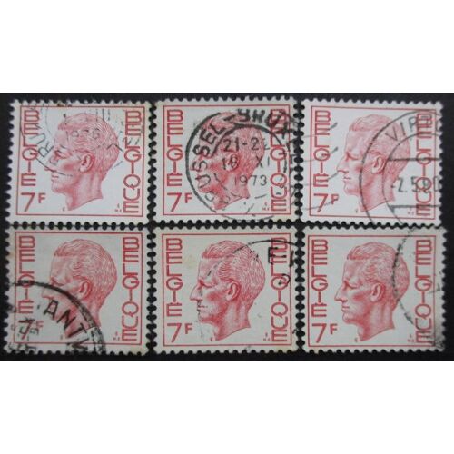 Belgique N°1581f X 6 Oblitéré