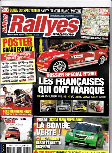 Rallyes Magazine 200 De 2009 Sans Poster Skoda Fabia S2000,1000 Lacs,Rouergue,Langres,
