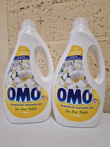 Lot De 2 Lessive Liquide Omo Monoï 2x42 Lavages
