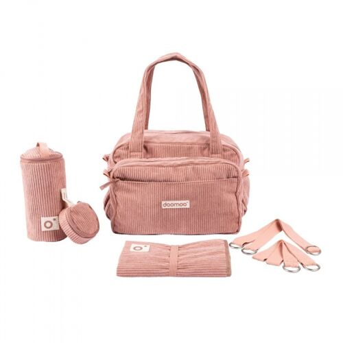 Sac À Langer Velours Côtelé Fluffy Corduroy Corail