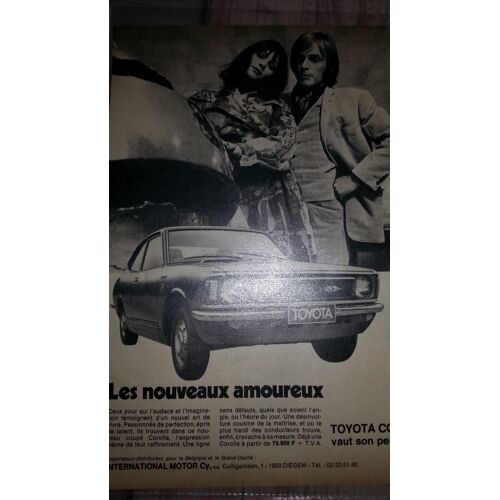 Publicité Papier: Toyota Corolla, Parue Dans La Presse En 1972
