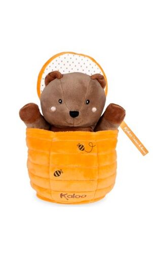 Peluche doudou marionnette ours marron kaloo ted cache-cache