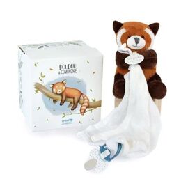 Peluche doudou panda roux marron et blanc doudou et compagnie matière lange
