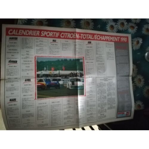 Poster Calendrier Sportif Citroen 1990