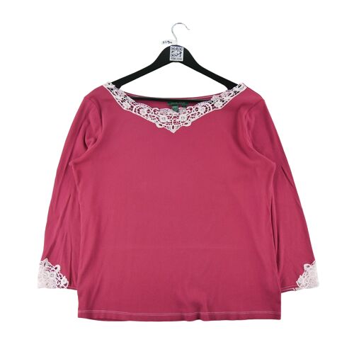 Reconditionné - T-Shirt Manches Longues Femme Rouge - Taille L - Femme - Rouge