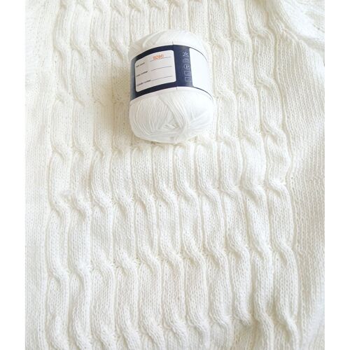 2 Pelotes De Coton Blanc A Tricoter Ou Crocheter De 50 Grammes Neuve