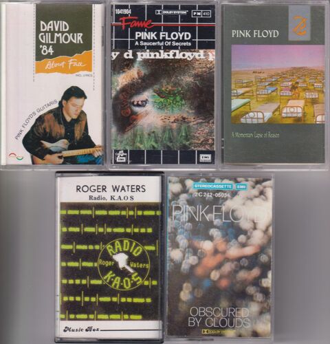 Pink Floyd R. Waters D. Gilmour Lot De 5 Rares K7 Cassettes Audio Tape