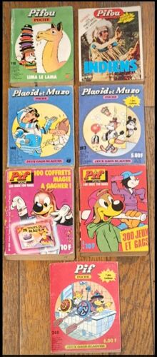 Lot De 7 Anciens Livres Poches - Pif Pifou Placid Et Muzo - Vintage