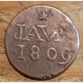 Napoleonide Java 1809 Duit Cuivre L.N. Louis Napoleon Lodewijk Roi Hollande
