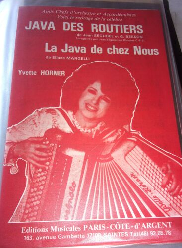 Partition Accordéon "Là Java Des Routiers" Et "La Java De Chez Nous" Par Yvette Horner