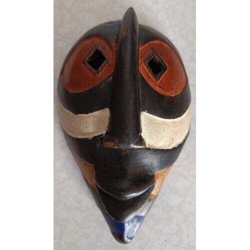 Mini Masque africain Kenya vintage de 1987, sculpté à la main en bois, art