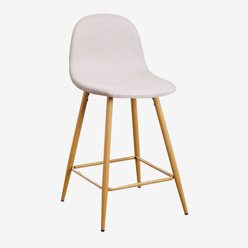 Lot de 4 tabourets hauts Glamm Bois naturel ¿65 cm Beige Crème