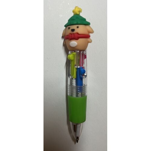 Stylo Bille 4 Couleurs "Tête De Chien" (Hauteur : 10 Cm)