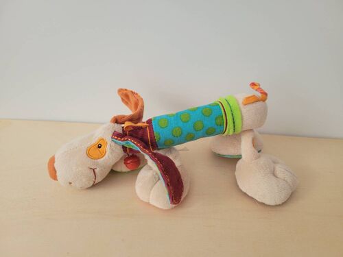 Doudou chien multicolore les lilliputiens