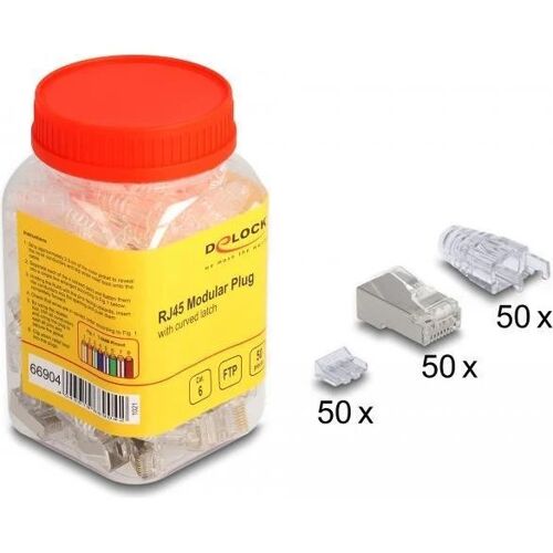 Delock - Connexion réseau - RJ-45 (M) - FTP - CAT 6 (Lot de 50)