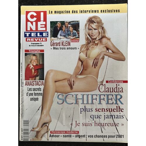 Cine Tele Revue 2000 12 14 N° 50 Claudia Schiffer - Anastacia - Will Smith - Gérard Klein