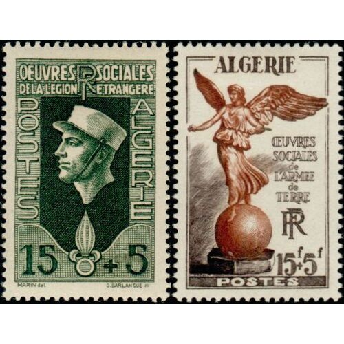 Algérie, Département Français 1952 / 1953, Beaux Timbres Yvert 283, Au Profit Des Oeuvres De La Légion Étrangère Et 307 Au Profit Des Oeuvres De L'armée De Terre, Neufs*.